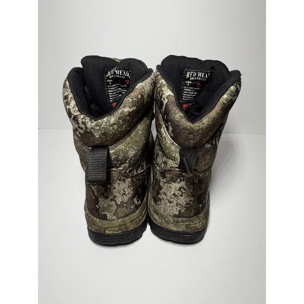 RedHead Camo Hunting Boots Mens Size 6 800G 3M Thinsulate Waterproof Lace Up EUC